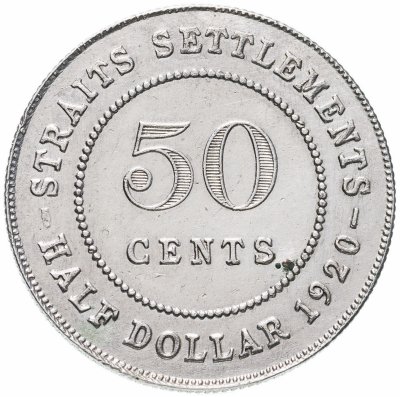 купить Стрейтс Сетлментс 50 центов (cents) 1920