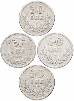 купить Швеция набор из 4-х монет 50 эре 1883-1919