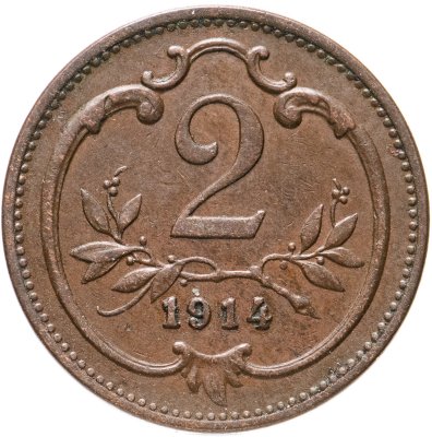 купить Австрия 2 геллера (heller) 1914