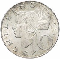купить Австрия 10 шиллингов (shillings) 1957
