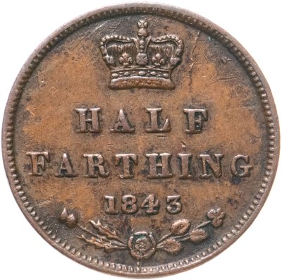 купить Великобритания 1/2 фартинга (farthing) 1843
