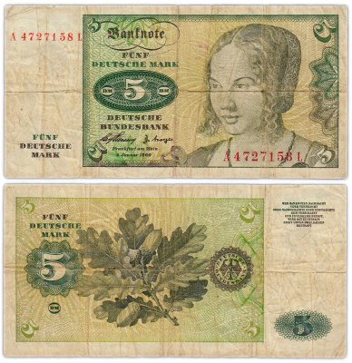 купить Германия ФРГ 5 марок 1960 (Pick 18)