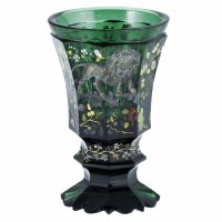 Купить Кубок изысканно декорированный фигурами животных и растений, цветное стекло, роспись, частный стекольный завод, Богемия, 1830-1840 гг.