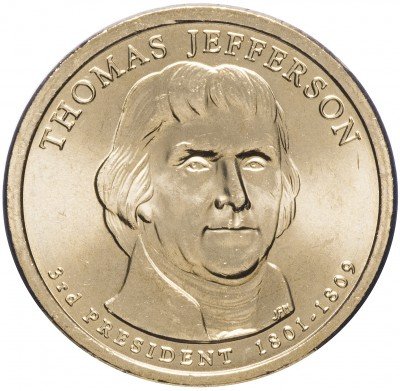 купить США 1 доллар 2007 P "3-й президент США - Томас Джефферсон"
