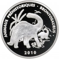 купить Бенин 500 франков CFA 2011 "Динозавр Бронтозавр"