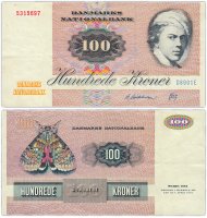 Купить Дания 100 крон 1972 (1990) (Pick 51t)