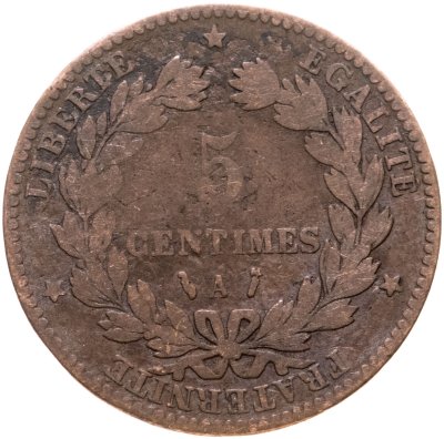 купить Франция 5 сантимов 1884 "A"