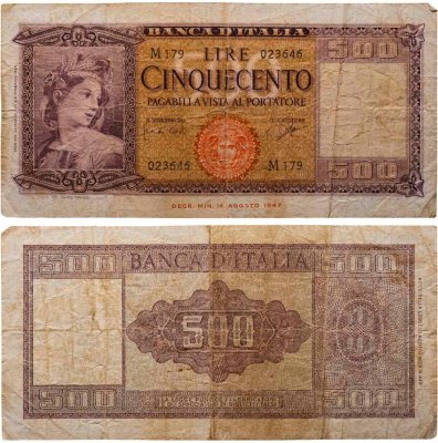 купить Италия 500 лир 1948