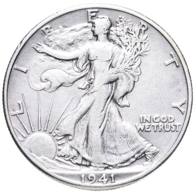 купить США 50 центов (1/2 доллара, half dollar) 1941 D Walking Liberty Half Dollar знак монетного двора: "D" - Денвер