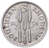 Купить Южная Родезия 3 пенса (pence) 1934