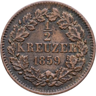 купить Германия, Баден, 1/2 крейцера 1859
