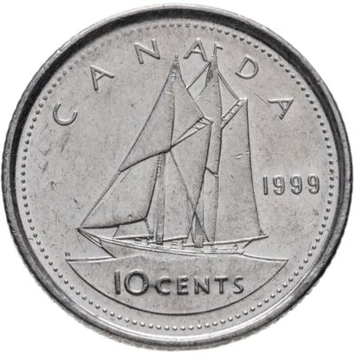 купить Канада 10 центов (cents) 1999, королева средних лет, Без отметки монетного двора - Оттава Канада