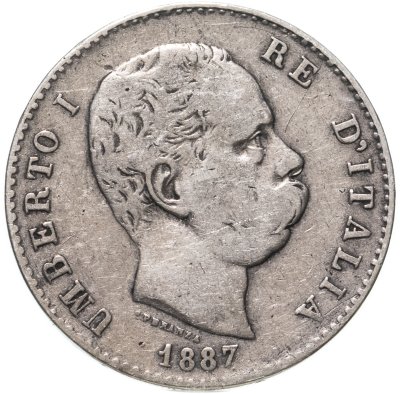 купить Италия 1 лира 1887