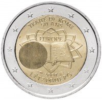 Купить Люксембург 2 евро 2007 "50 лет Римскому договору"