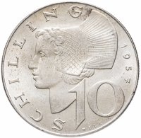 купить Австрия 10 шиллингов (shillings) 1957