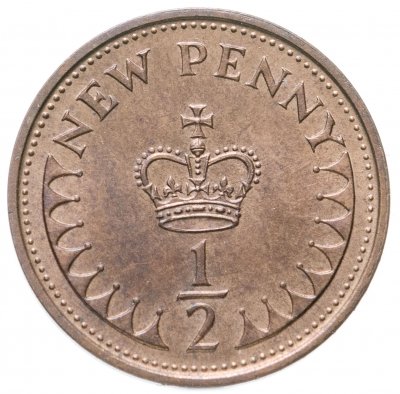 купить Великобритания 1/2 нового пенни (new penny) 1971