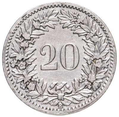 купить Швейцария 20 раппенов (rappen) 1885