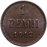 Купить 1 пенни (penni) 1912, монета для Финляндии