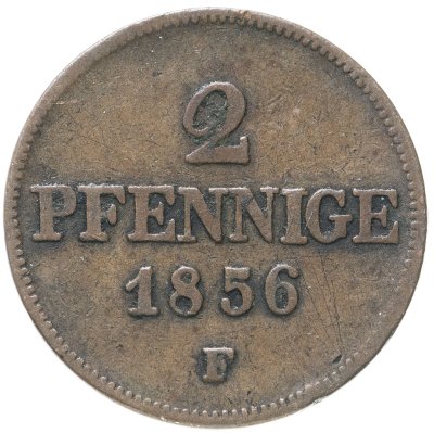 купить Германия, Саксония 2 пфеннига 1856