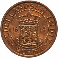 купить Нидерландская Ост-Индия 1/2 цента 1914 BU