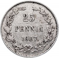 Купить 25 пенни 1907 L, монета для Финляндии