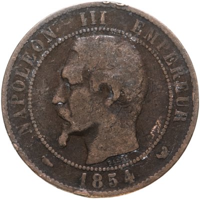 купить Франция 10 сантимов (centimes) 1854, W