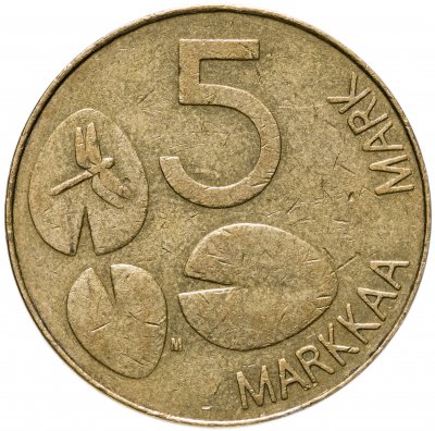 купить Финляндия 5 марок (markkaa) 1992-2001, случайная дата