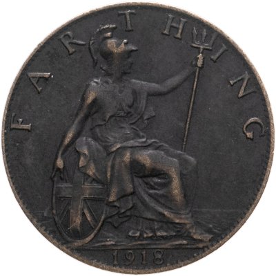 купить Великобритания 1 фартинг (farthing) 1918