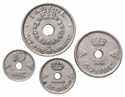 купить Норвегия, набор из 4 монет 1948-1951 годов