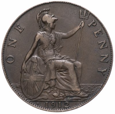 купить Великобритания 1 пенни (penny) 1912 H знак монетного двора: "H" - Хитон, Бирмингем