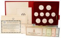 Купить Набор 5 и 10 рублей 1977-1980 Proof "XXII Летние Олимпийские игры, Москва-80", 28 монет в боксе с документами