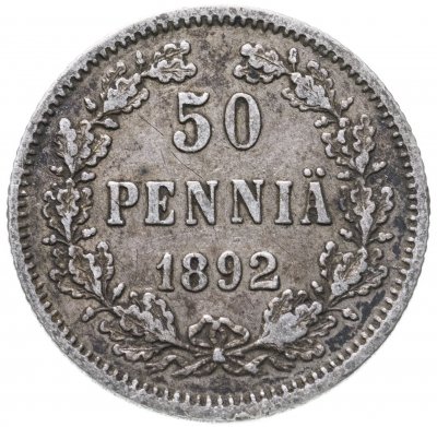 купить 50 пенни 1892 L, монета для Финляндии