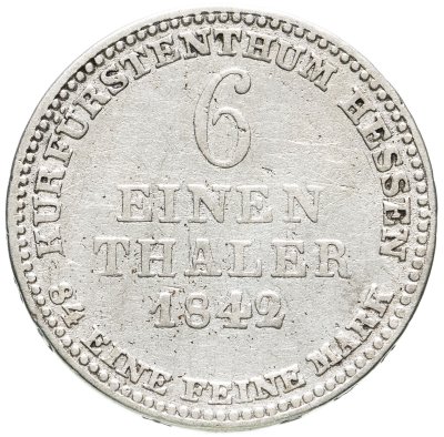 купить Германия, Гессен-Кассель 1/6 талера 1842