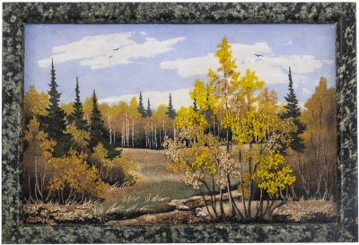 купить Картина-панно на камне "Пейзаж", поделочный камень, СССР, 1980-1990 гг.