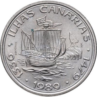 купить Португалия 100 эскудо (escudos) 1989 "Золотой век открытий - Открытие Канарских островов"