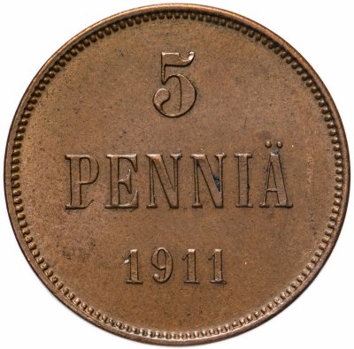 купить 5 пенни 1911, монета для Финляндии