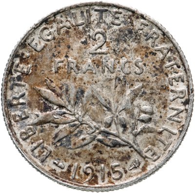 купить Франция 2 франка (francs) 1915