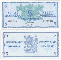 купить Финляндия 5 марок 1963 (Pick 99a(18)