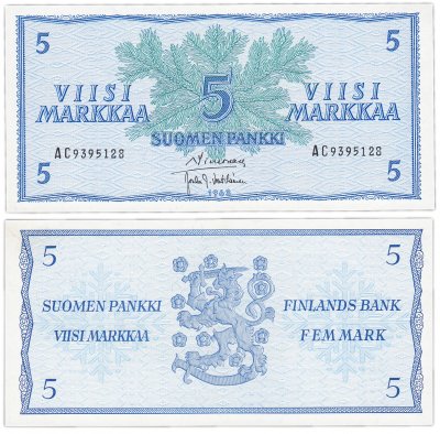 купить Финляндия 5 марок 1963 (Pick 99a(18)