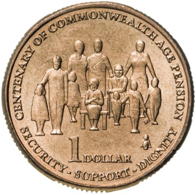 купить Австралия 1 доллар 2009 "100 лет Пенсионному фонду"