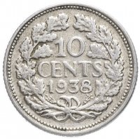 Купить Нидерланды 10 центов (cents) 1938