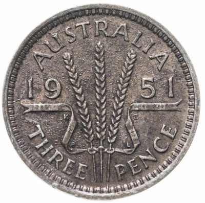 купить Австралия 3 пенса (pence) 1951