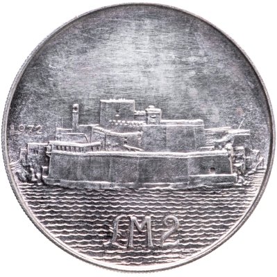 купить Мальта 2 лиры 1972 "Форт Сант-Анджело"