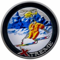 Купить Андорра 10 динеров 2007 "Экстремальные виды спорта: горные лыжи (хелиски)"