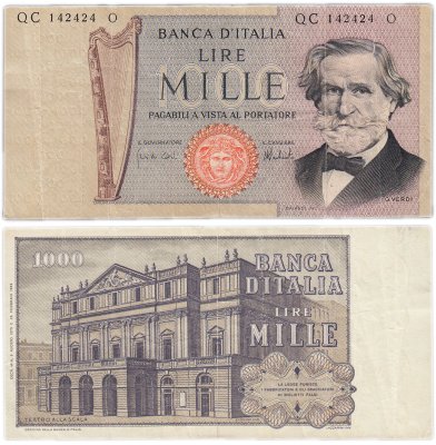 купить Италия 1000 Лир 1969