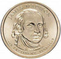 Купить США 1 доллар 2007 P "4-й президент США - Джеймс Мэдисон"