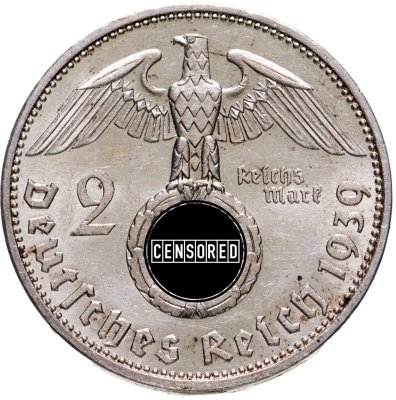 купить Германия, Третий Рейх 2 рейхсмарки (reichsmark) 1939, знак монетного двора "A" - Берлин