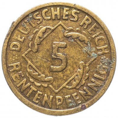 купить Германия 5 рейхспфеннигов (reichspfennig) 1924 - случайный монетный двор