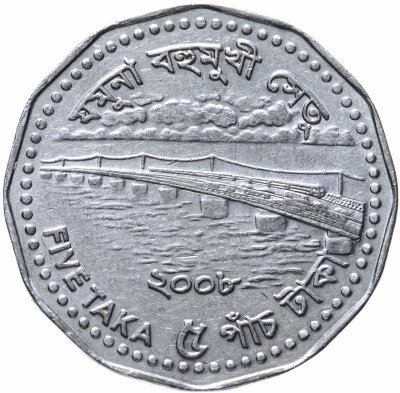 купить Бангладеш 5 так (taka) 2008 магнетик
