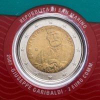 Купить Сан Марино 2 евро 2007 "Джузеппе Гарибальди", в буклете